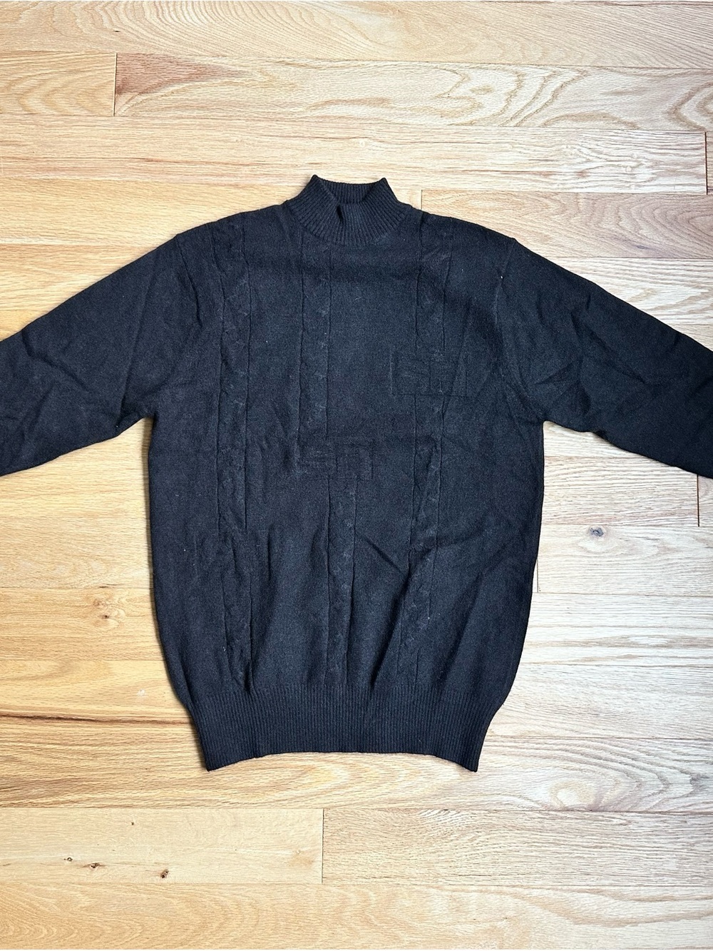 Mock Neck Cable Knit cashmere sweater